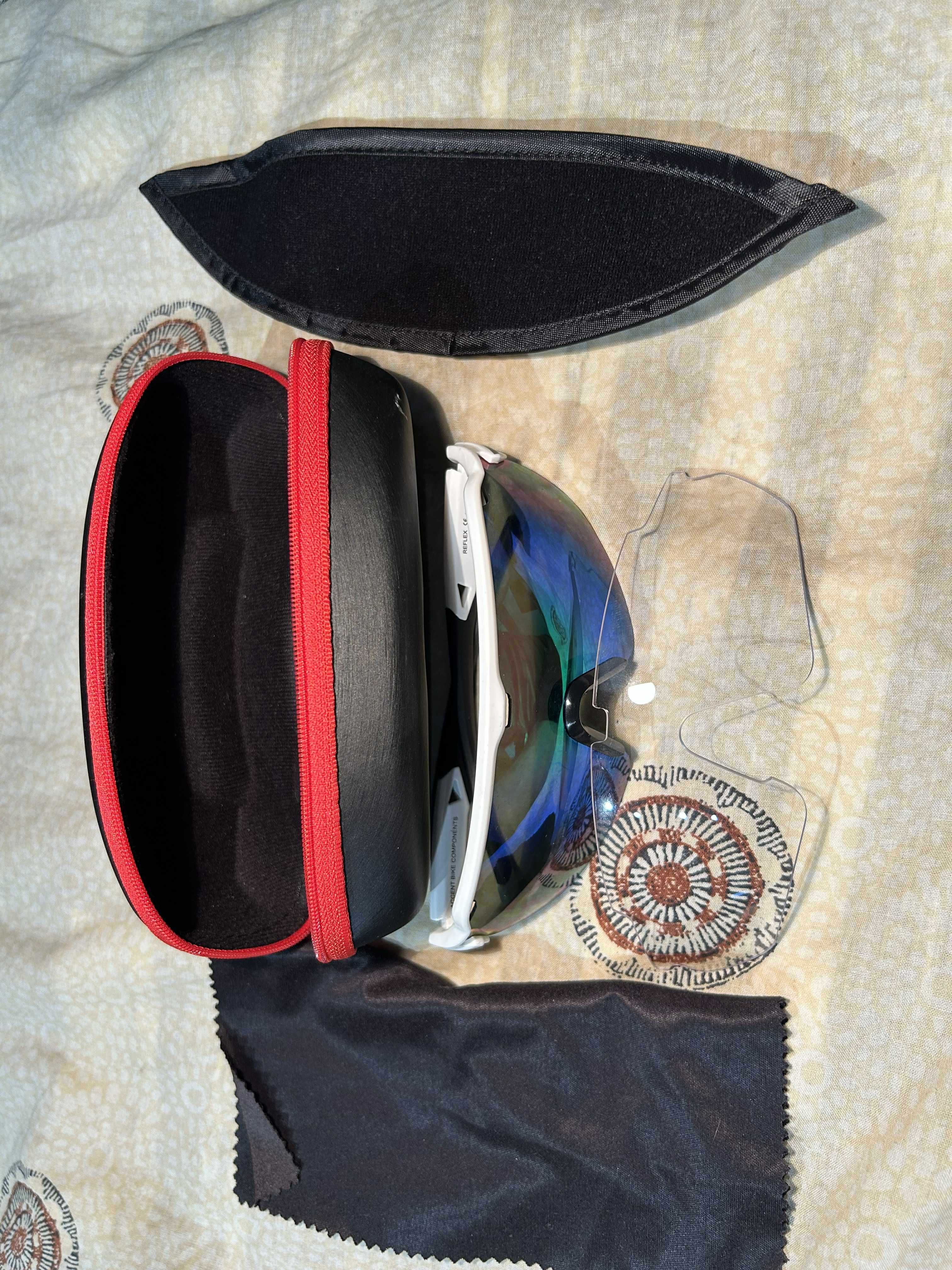 Okulary rowerowe Accent Reflex – biało-czarne + 2 pary soczewek