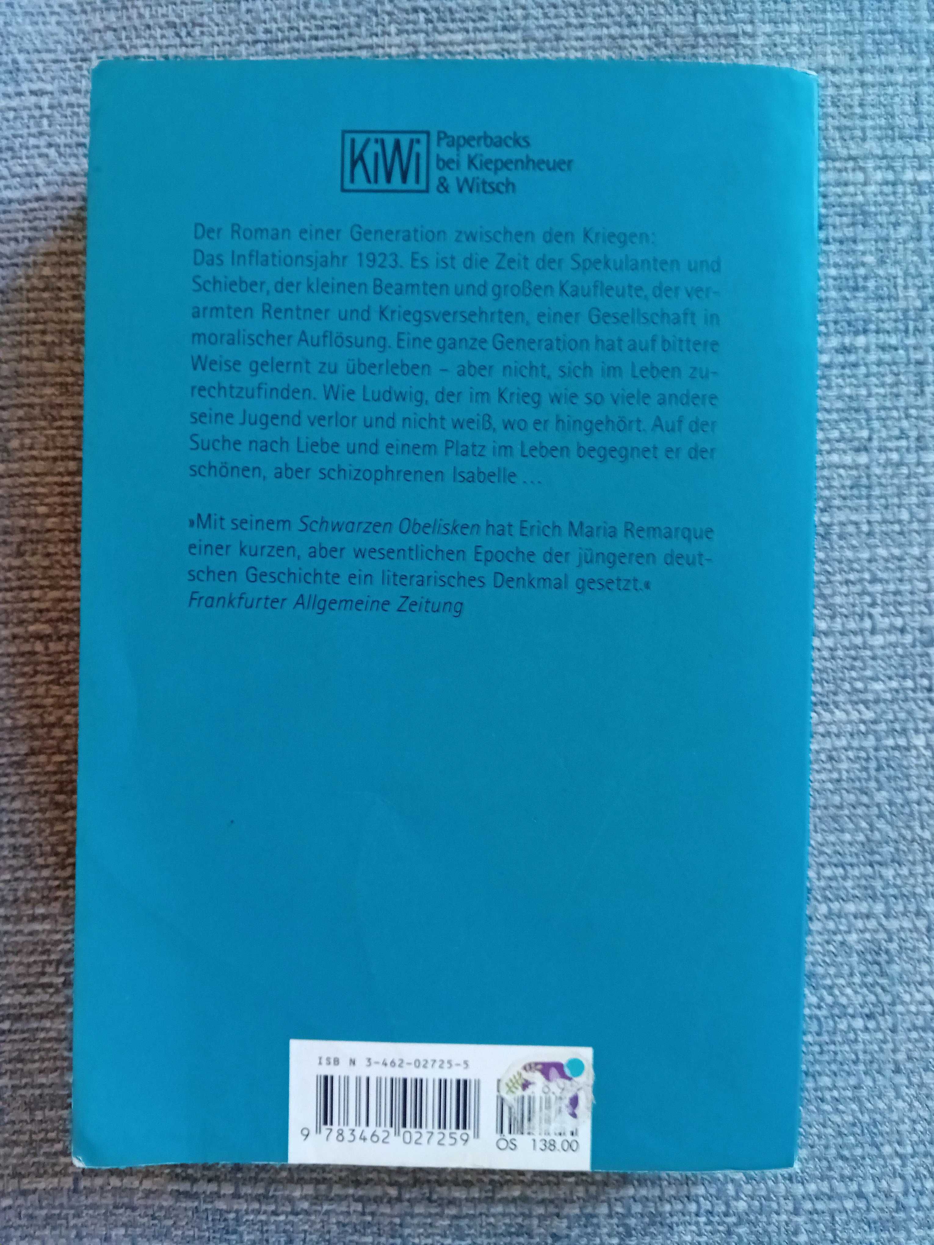 Der schwarze Obelisk - Erich Maria Remarque