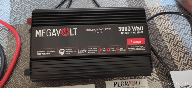 Megavolt инвертор преобразователь напряжения 12V-220V 3000W + UPS