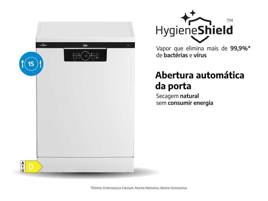 Máquina de Lavar Loiça BEKO - 15 Conjuntos - Branca - Nova c/garantia