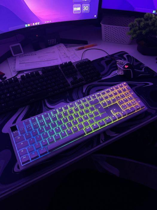 Teclado Gaming Branco RGB DUCK Zero 6108