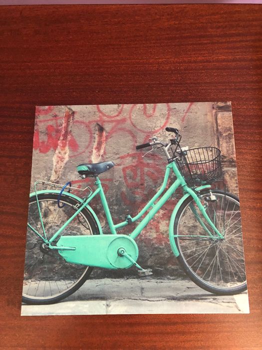 Obraz z  zielonym rowerem