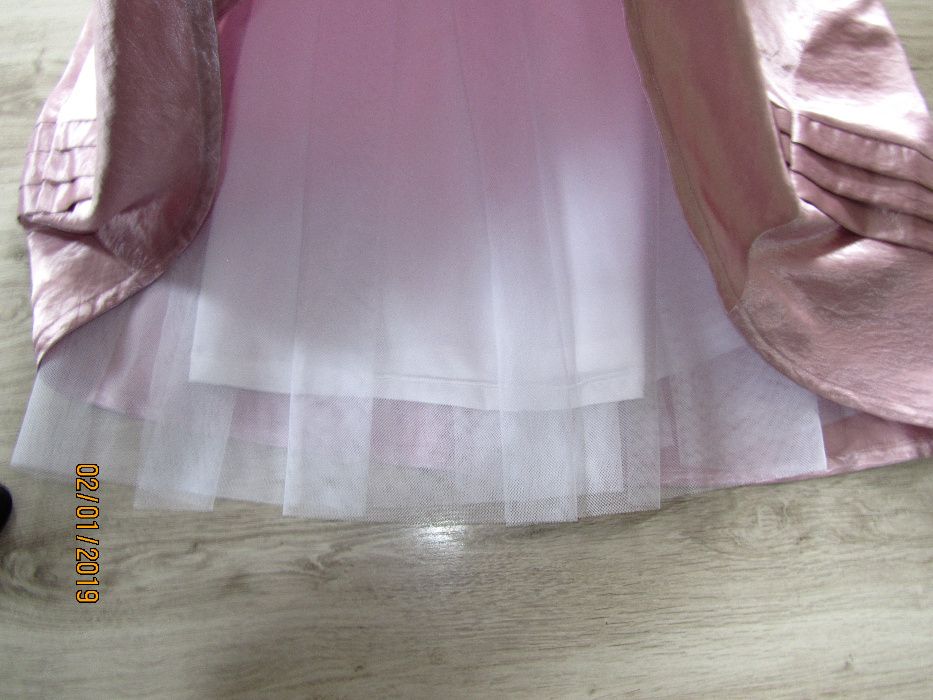 suknia balowa studnówka wesele bal 36\38 blady róż maxi długa