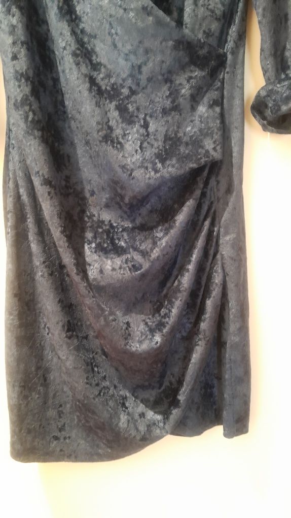 Vestido em veludo azul