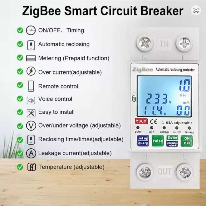 Disjuntor Inteligente Tuya ZigBee WIFI