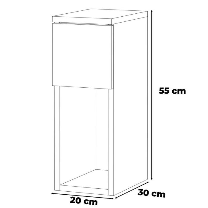 Szafka Nocna Nowoczesna Do Sypialni Wąska 20cm Stolik Nocny 2 Szuflady