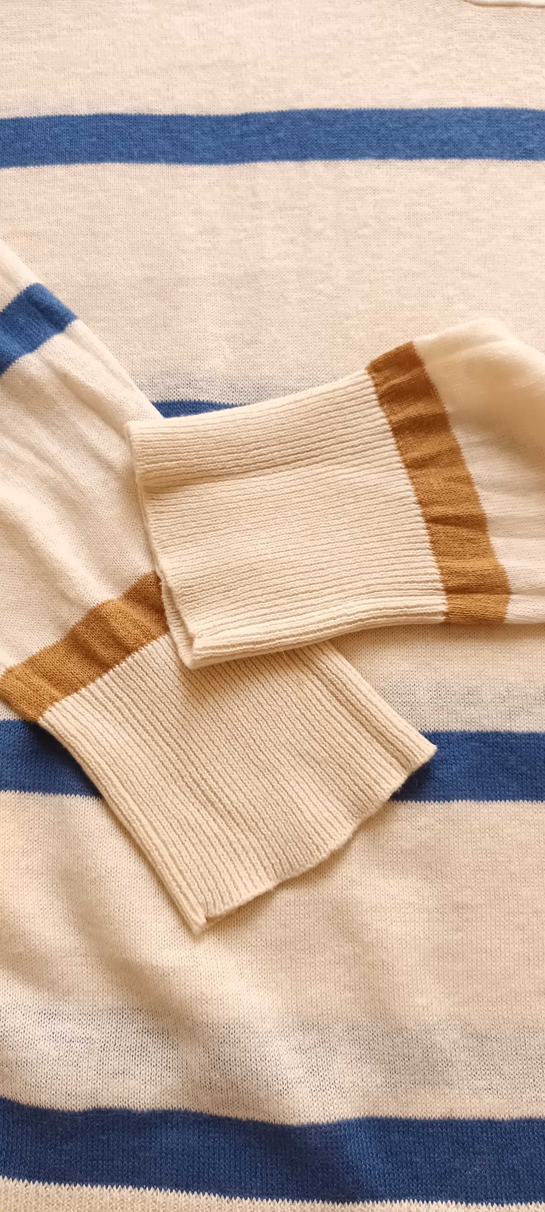 Męski sweter Green Coast len z bawełną