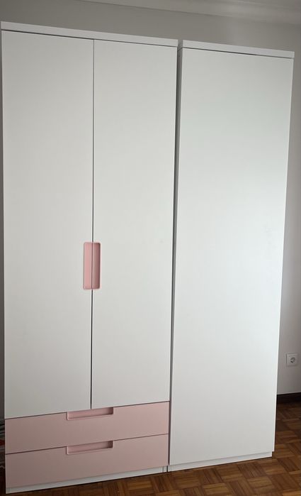 Mobilia de quarto de menina, cama, colchao e armario de 3 portas