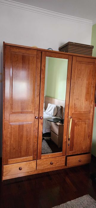 Roupeiro 3 portas pinho mel