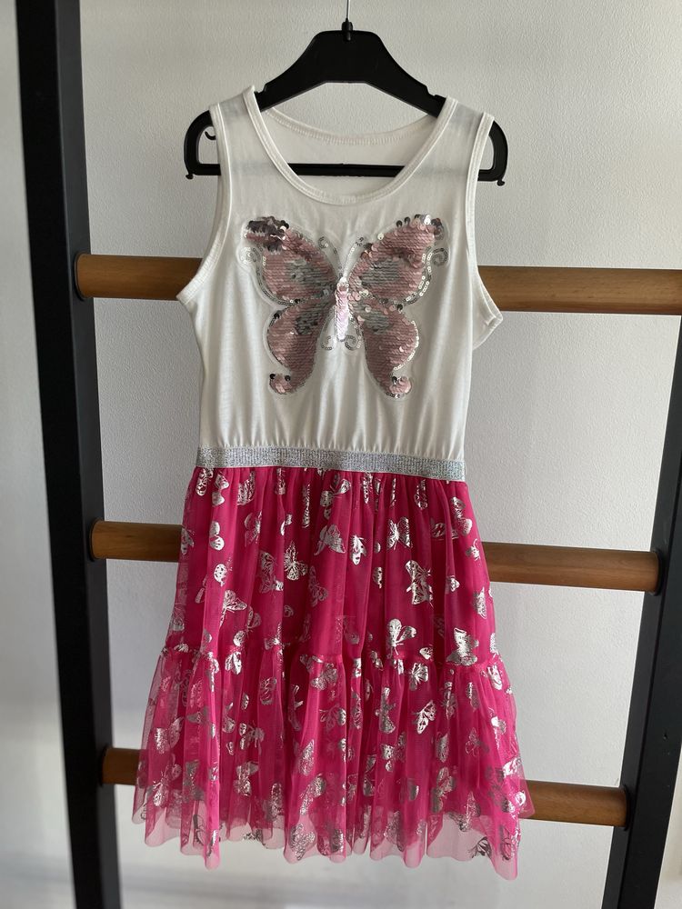 Sukienka w motyle, dla dziewczynki 10 lat