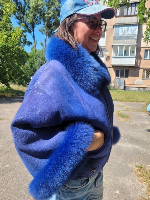 Дублянка, куртка, натуральне хутро песець