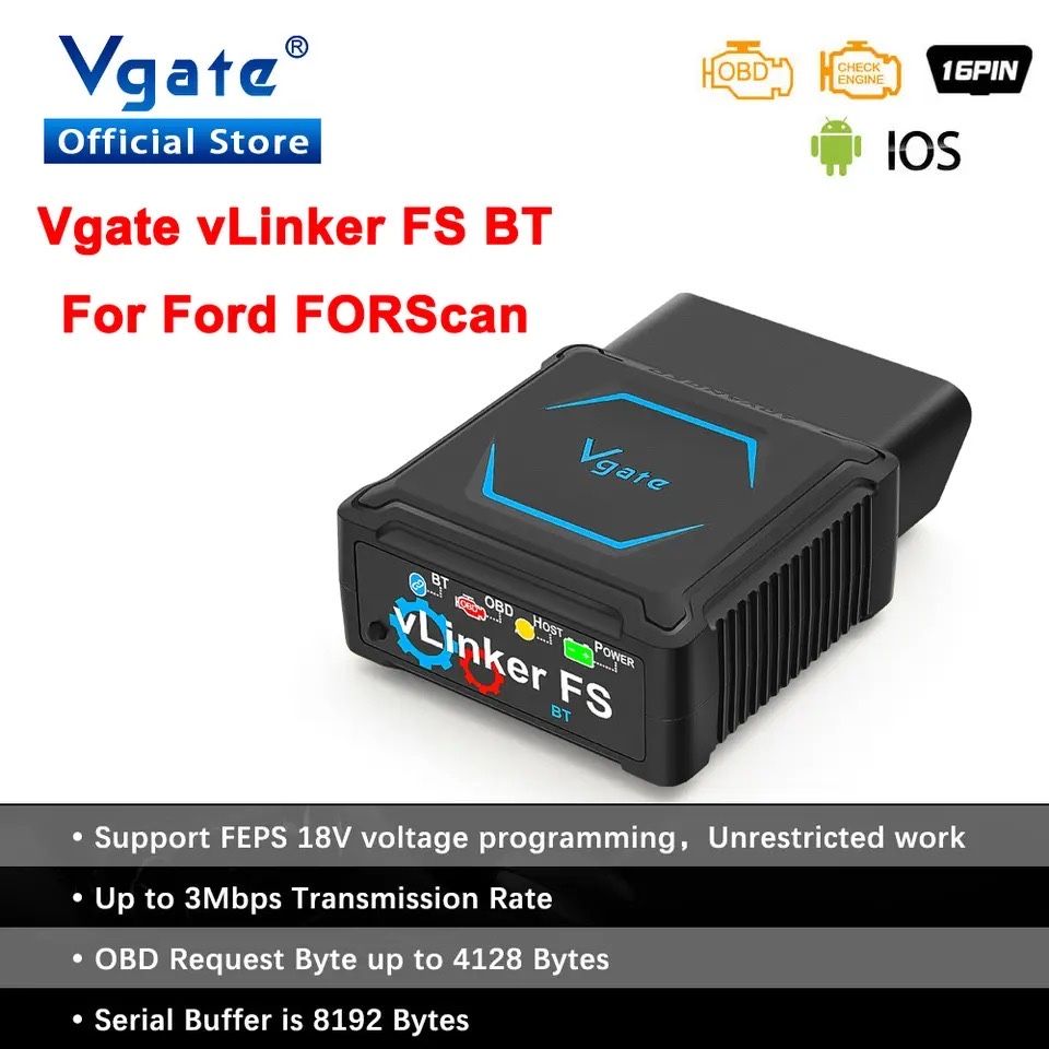 Vgate vLinker FS ELM327 Bluetooth для Android/IOS для Ford FORScan