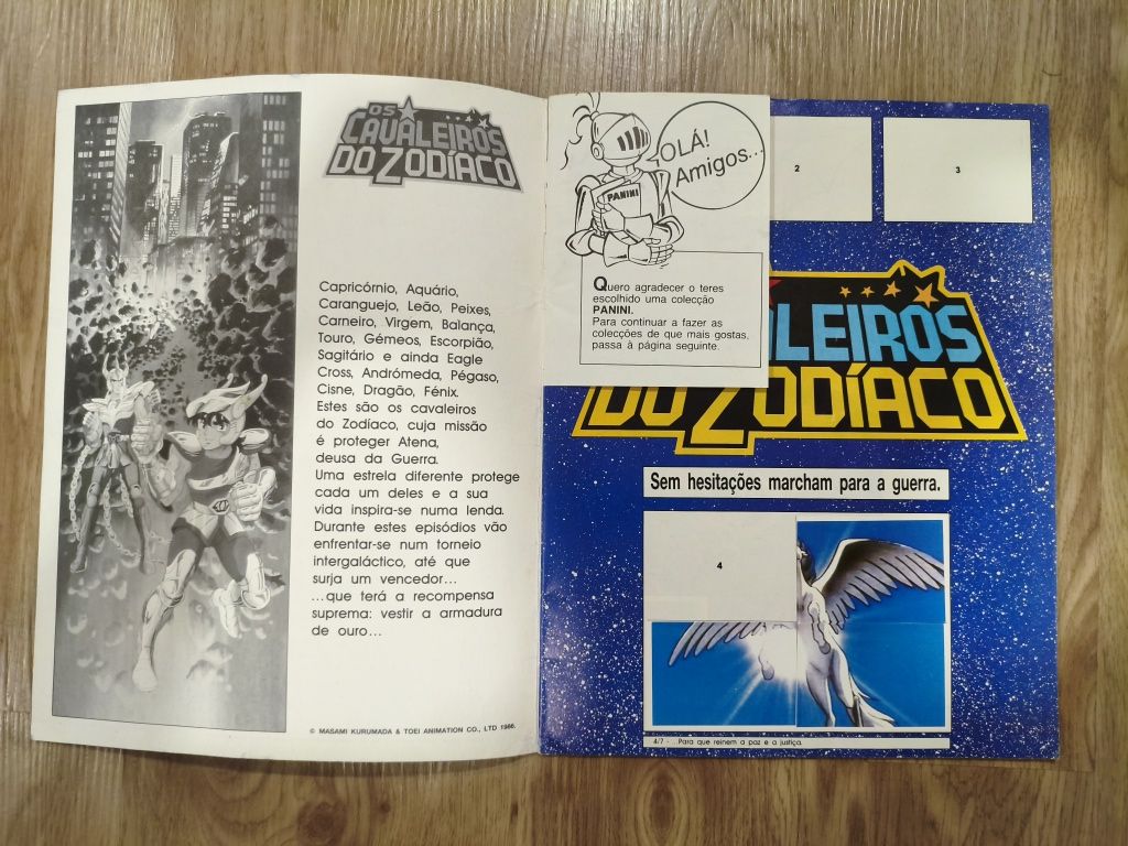 Caderneta de cromos os cavaleiros do zodíaco