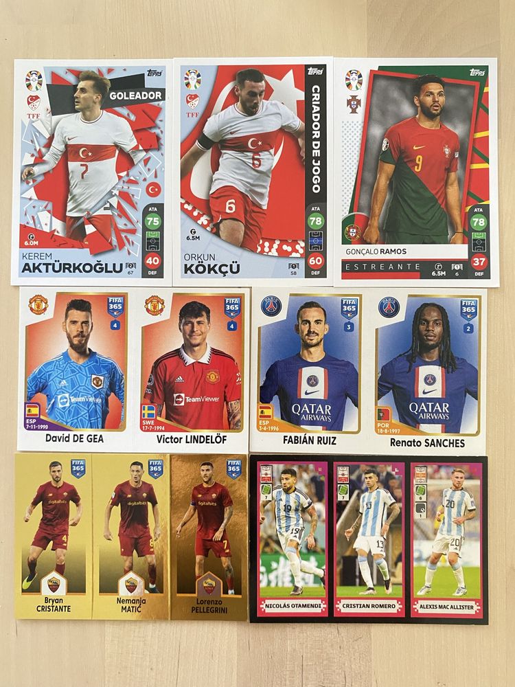 Mais de 60 Cromos Atuais ou Ex Jogadores do SLB Benfica Panini e Topps