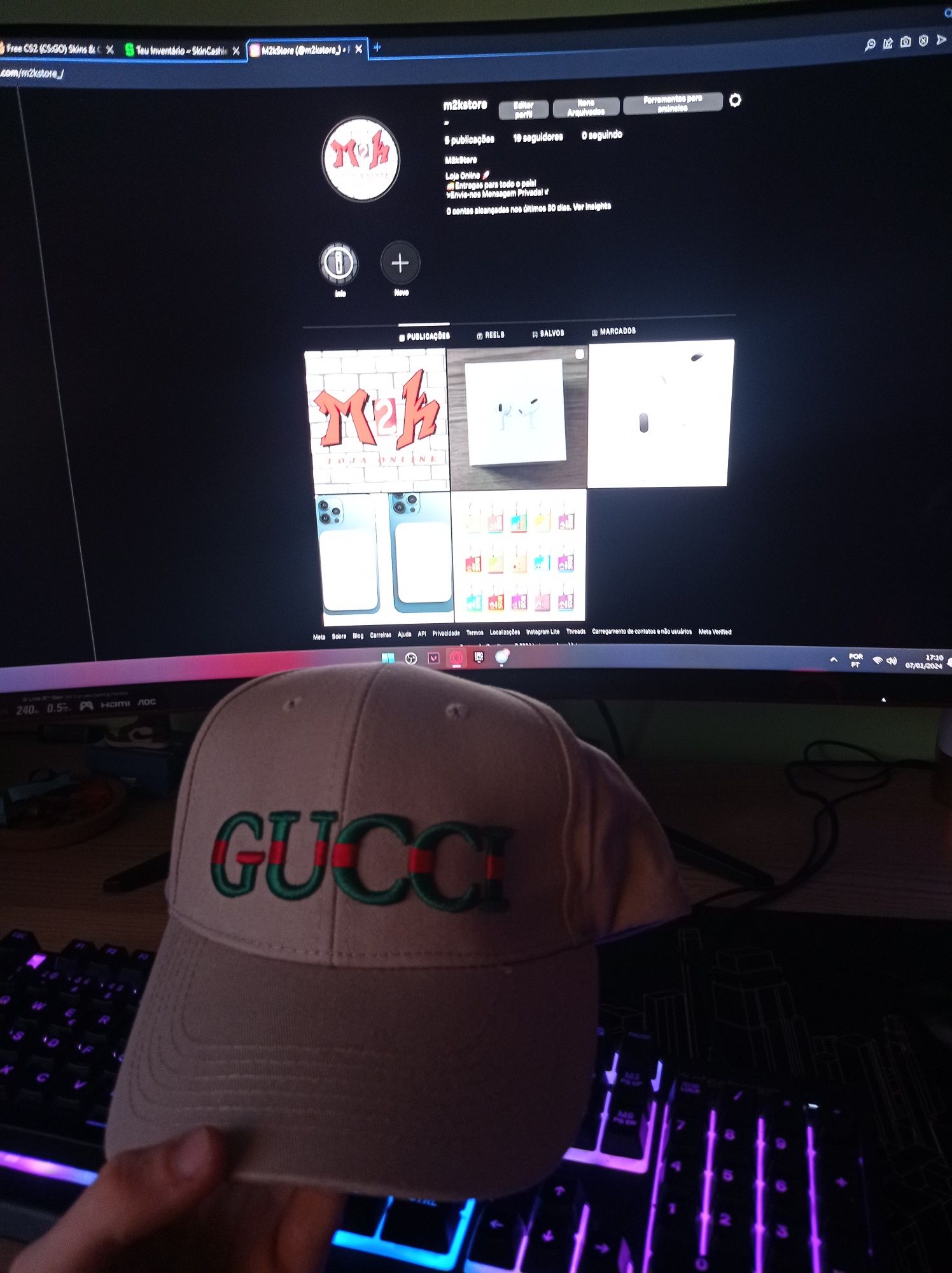Vendo chapéu beje da Gucci novo