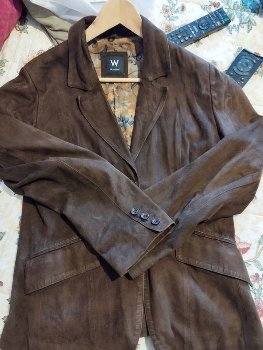 Casaco de pele em camurça