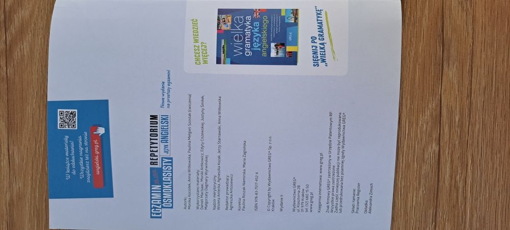 Egzamin ósmoklasisty Repetytorium- J.angielski