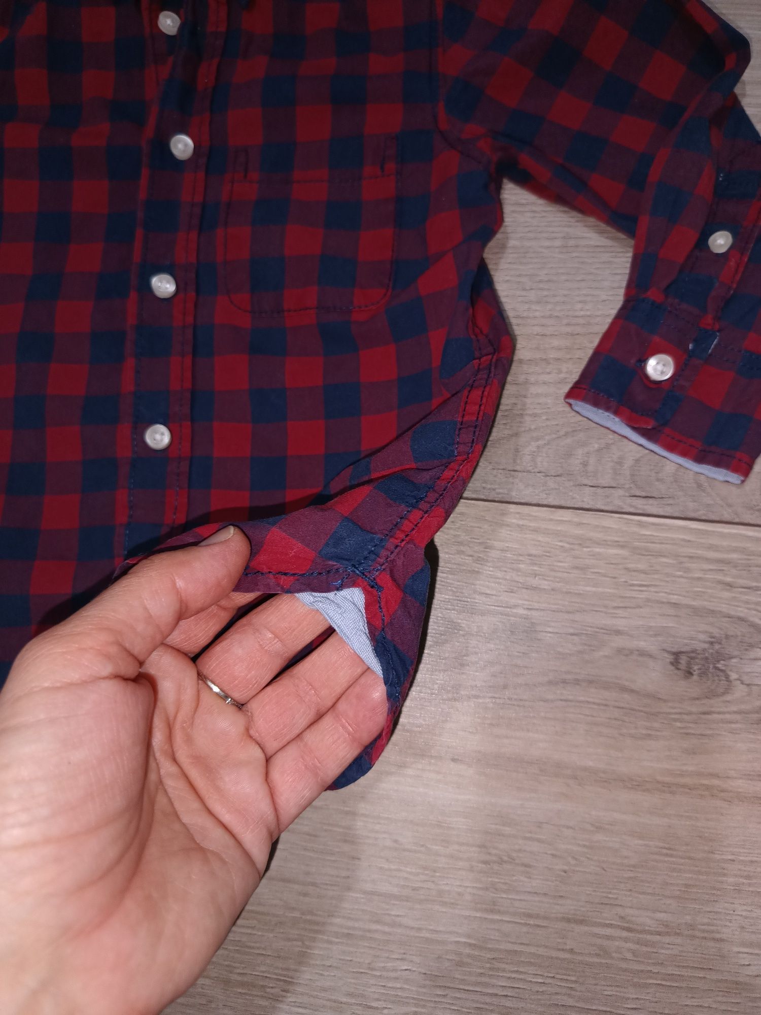 Koszula w kratkę, koszula świąteczna H&M r 98