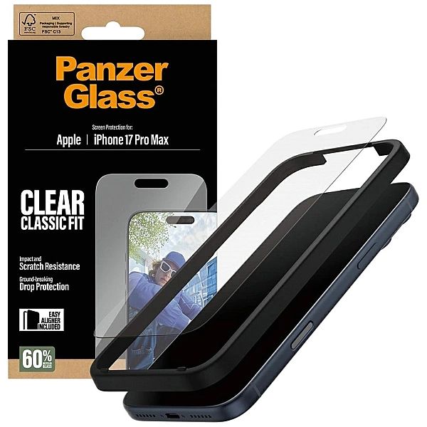 Szkło hartowane PanzerGlass Classic Fit EasyAligner na iPhone 17 Pro M