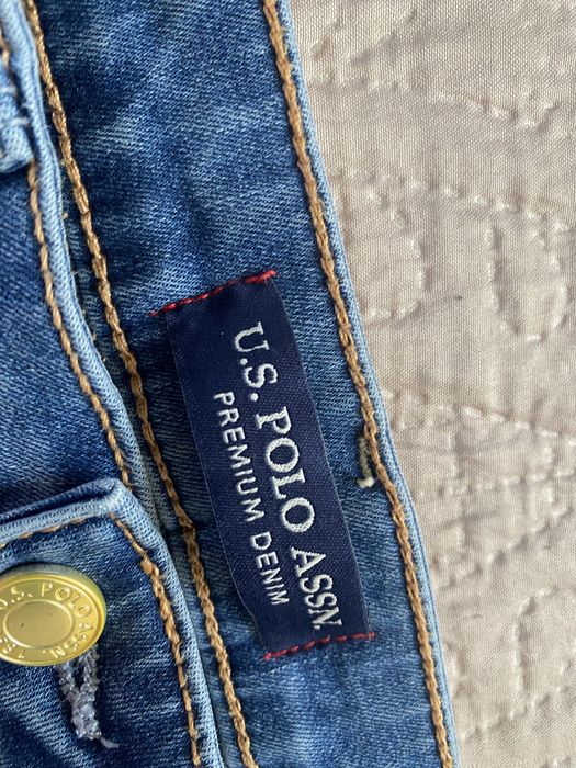 Spodnie jeans przetarcia dziury rurki US Polo ASSN rozmiar 36/38