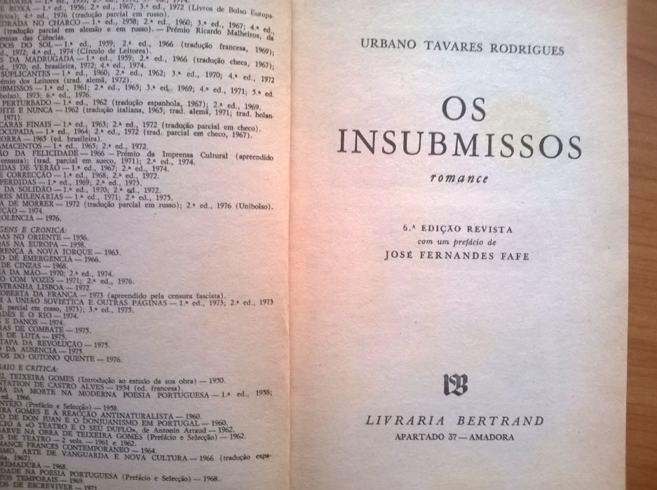 Os Insubmissos (e outro) - Urbano Tavares Rodrigues