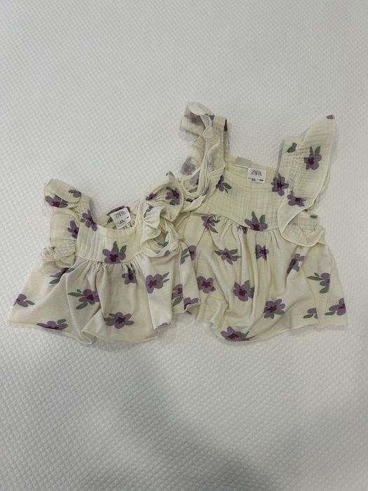 Blusas irmãs menina e bebé menina