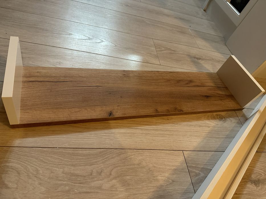 Półka wisząca, półka kuchenna, półka na zdjecia biała drewno - zestaw