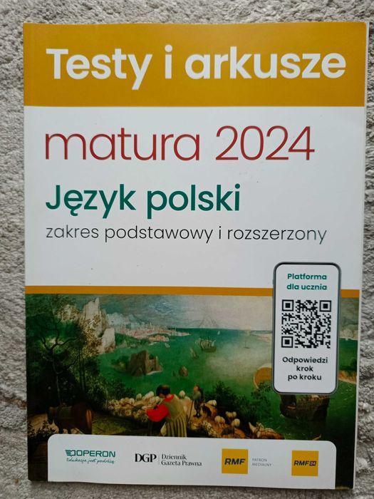 Testy i arkusze matura 2024. Język polski. Zakres podst. i rozszerz.