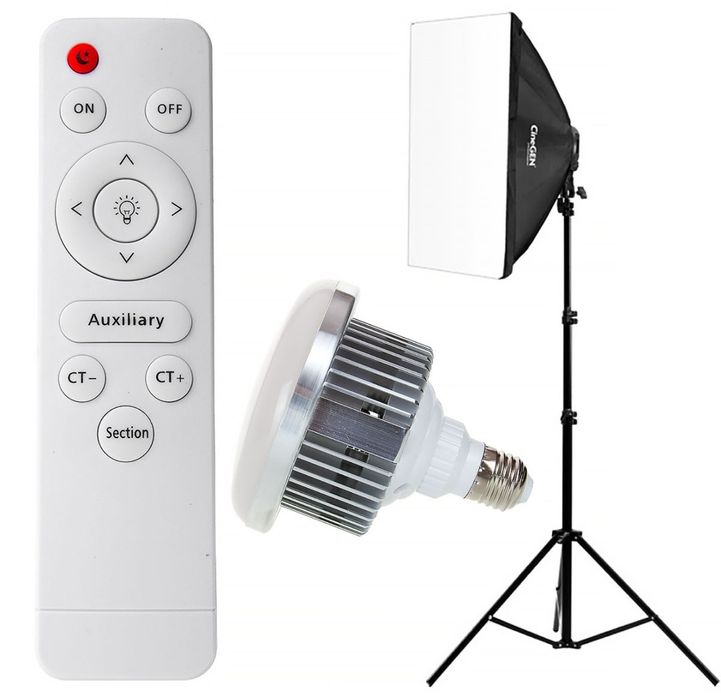 Softbox z pilotem lampa 50x70 statyw