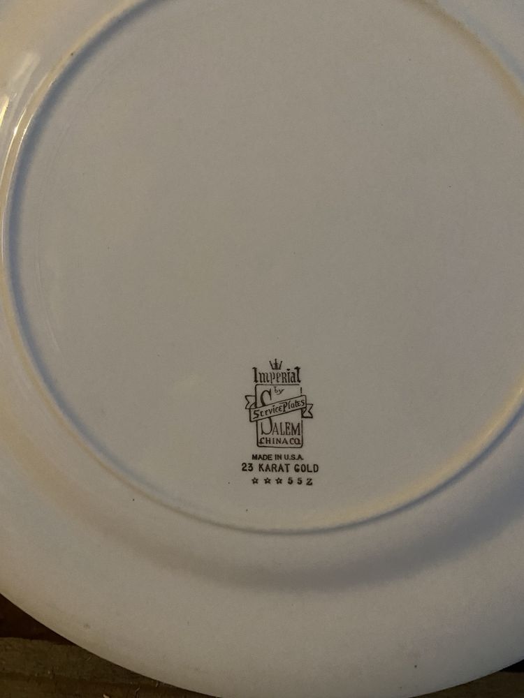 Колекційна тарілка Salem Imperial China 23 Karat Gold