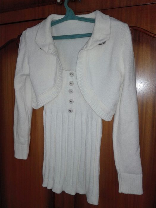 Вязанний сарафан з накидкою