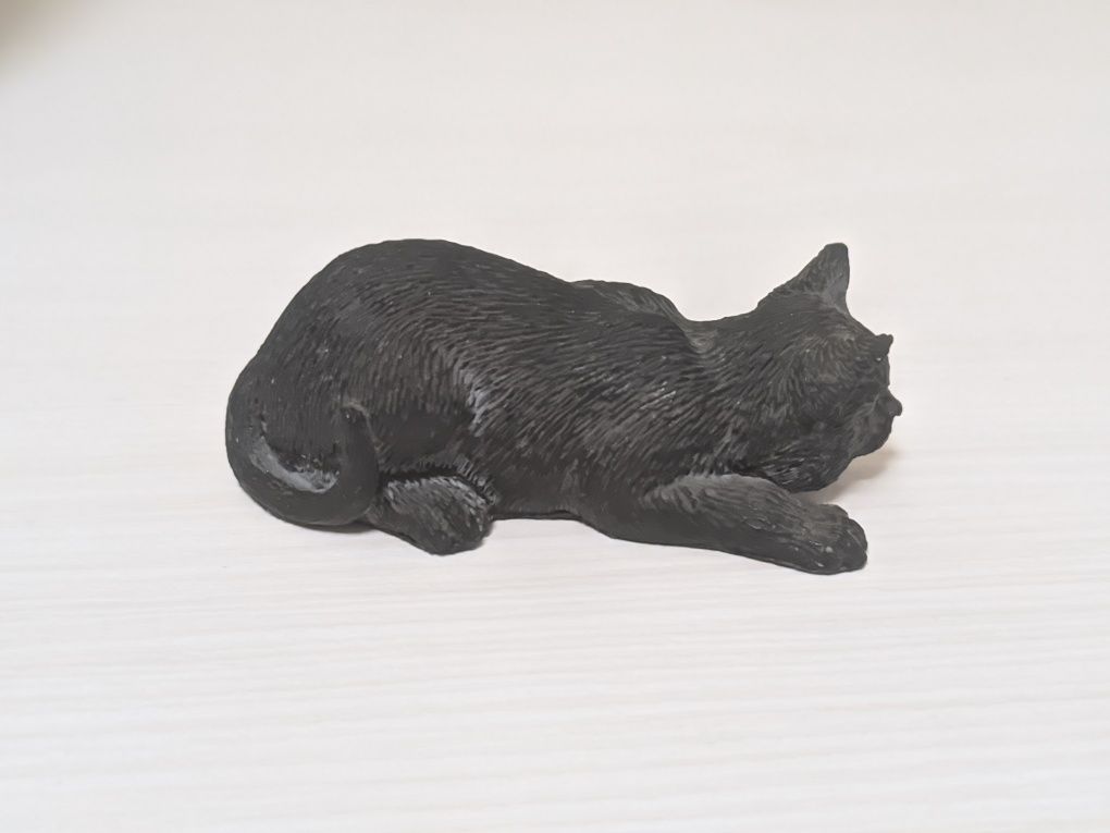 Коллекционная фигурка статуэтка Кошка из угля Coal from Wales