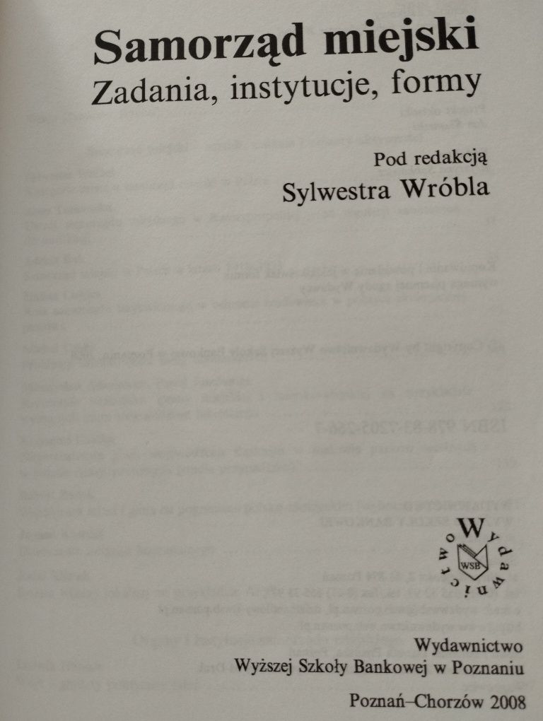 Samorząd miejski Zadania instytucje formy