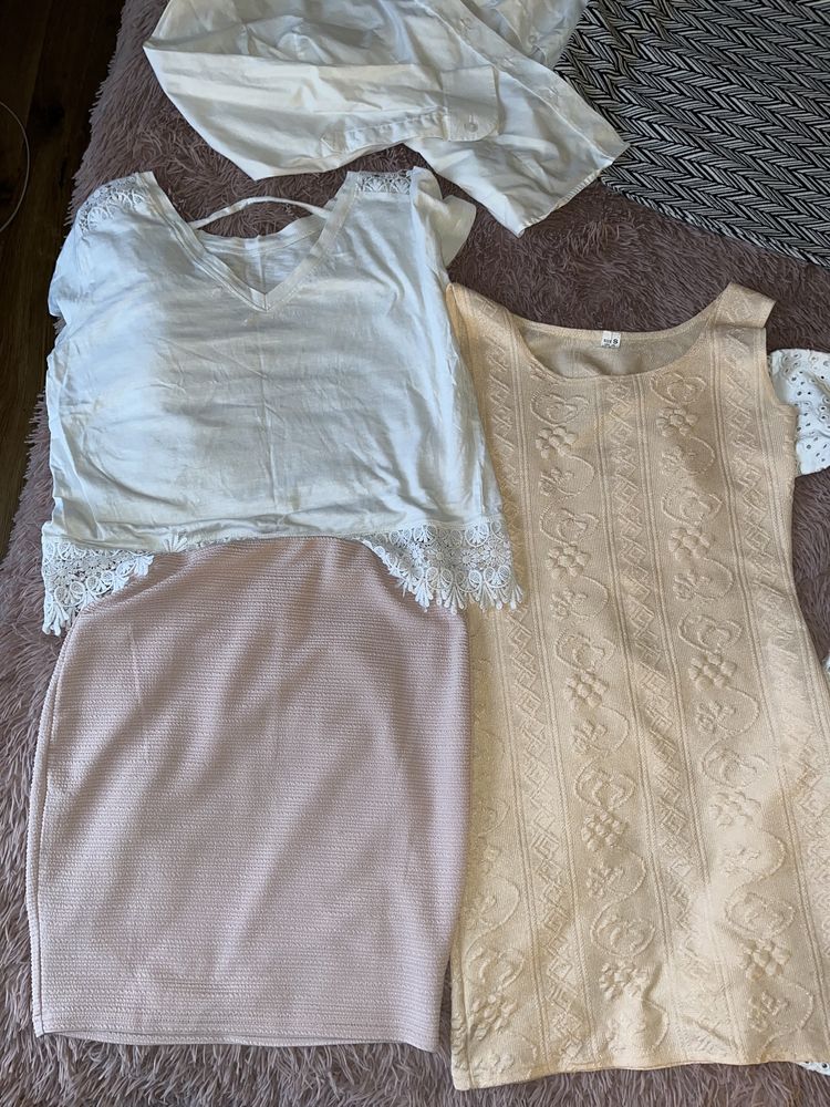 Paczka zbiorcza, 6 rzeczy styl BOHO sukienka spódniczka kapelusz bluzk