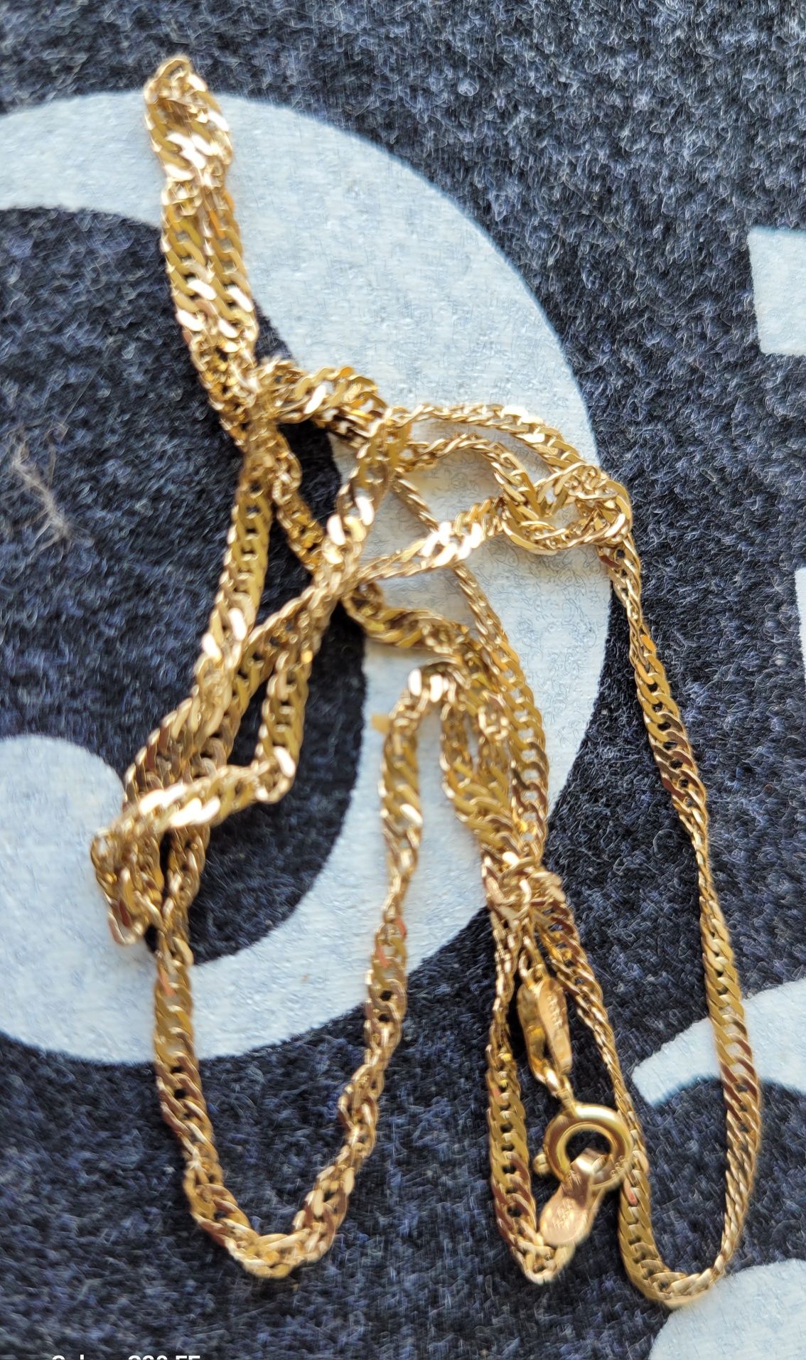 Złoty śliczny łańcuszek singapur dl. 47cm pr. 333