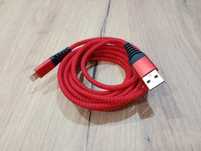 Kabel USB – Lightning 2m | Czerwony, w oplocie