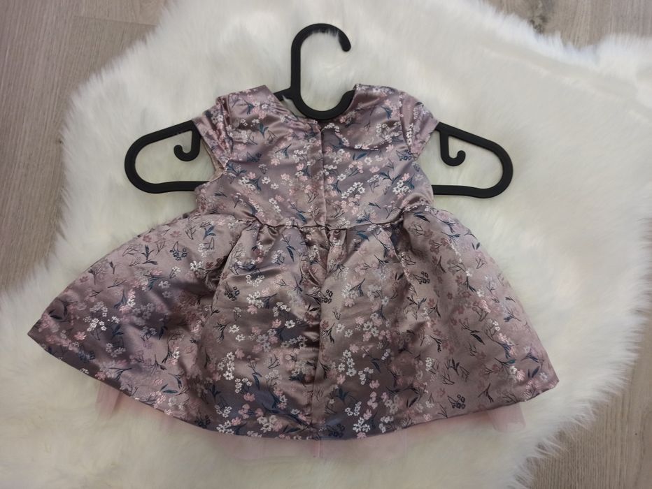 Nowa sukienka h&m r. 68 w kwiatki satynowa z tiulem