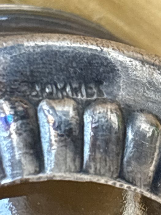 Stara posrebrzana ZSRR JUMMET solniczka z łżeczką - dwie sztuki!