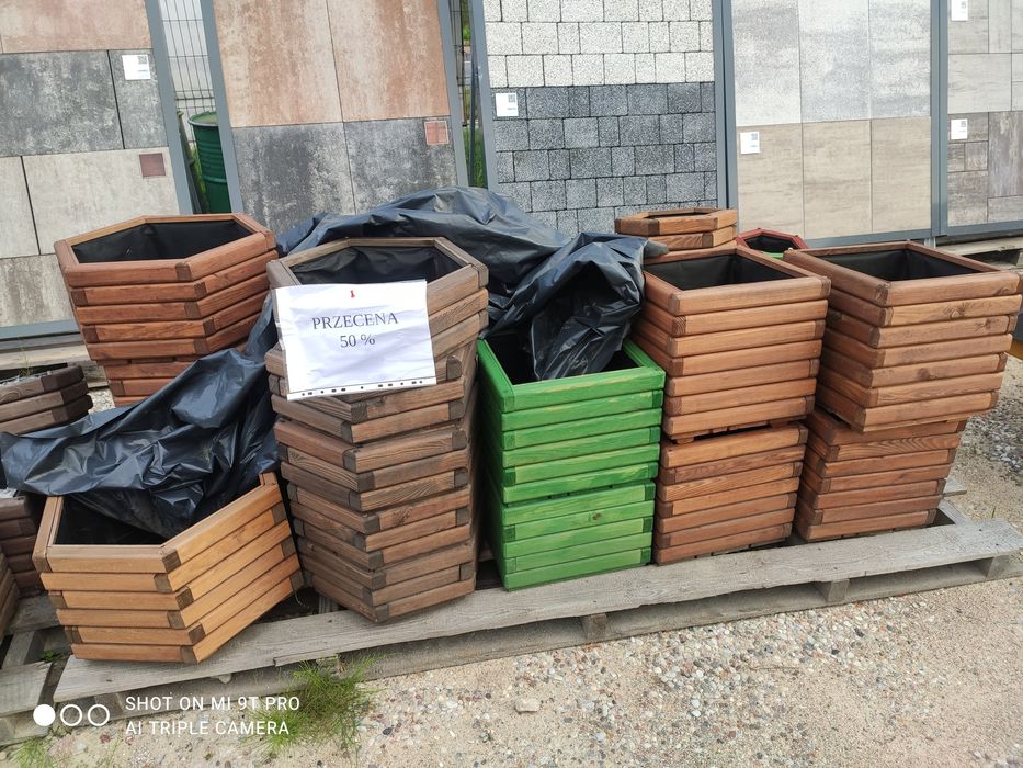 Donice ogrodowe drewniane przecena -50% !!