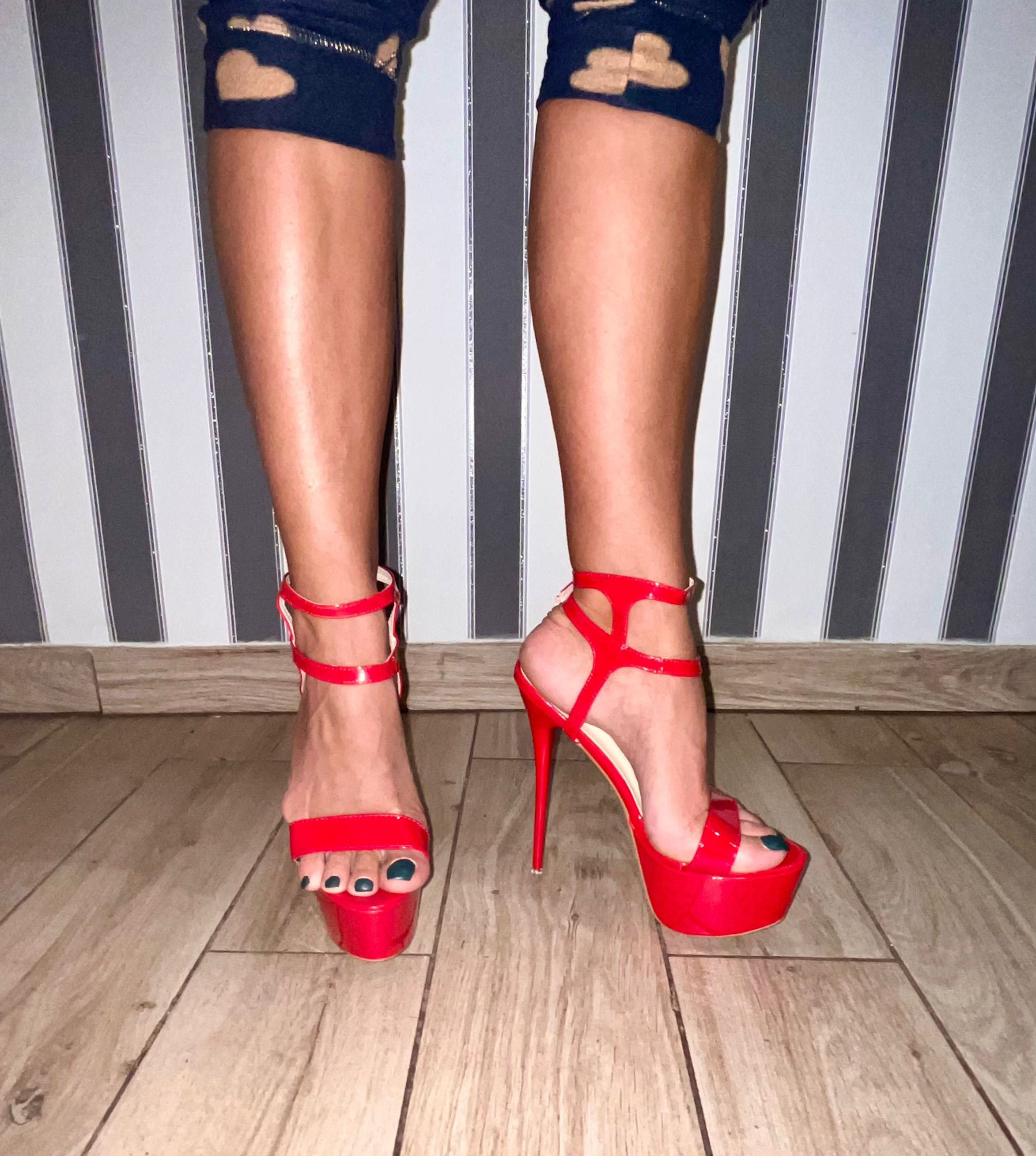 63/ ODRĘKI 45 Sexy męskie czerwone szpilki sandały 16 cm obcasy