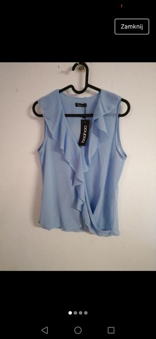 Blekitna Bluzka z falbana 40