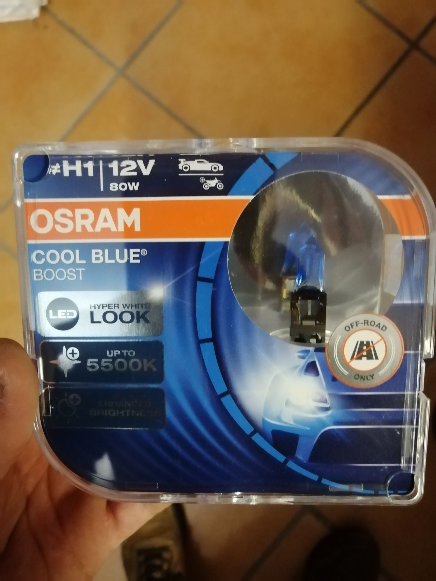 Lâmpadas osram 80w cool blue boost