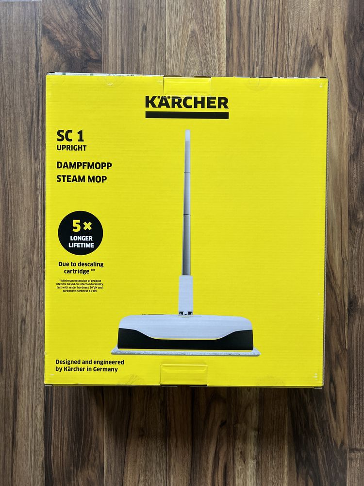 Mop Parowy Karcher + 2 pady z mikrofibry + filtr odkamieniający
