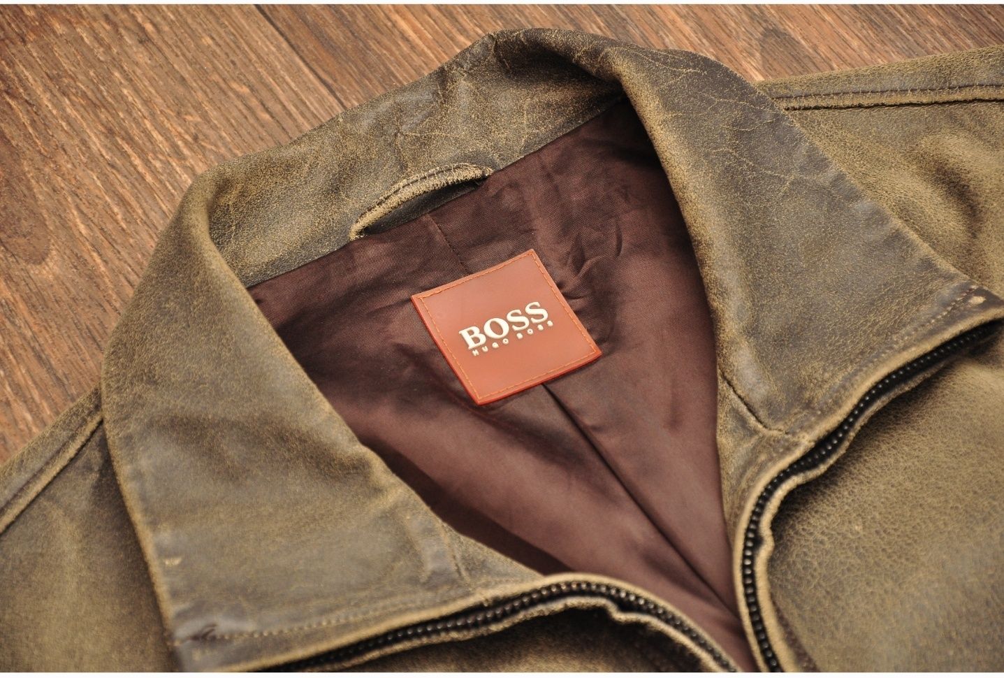 Кожаная куртка Hugo Boss, шкіряна куртка.