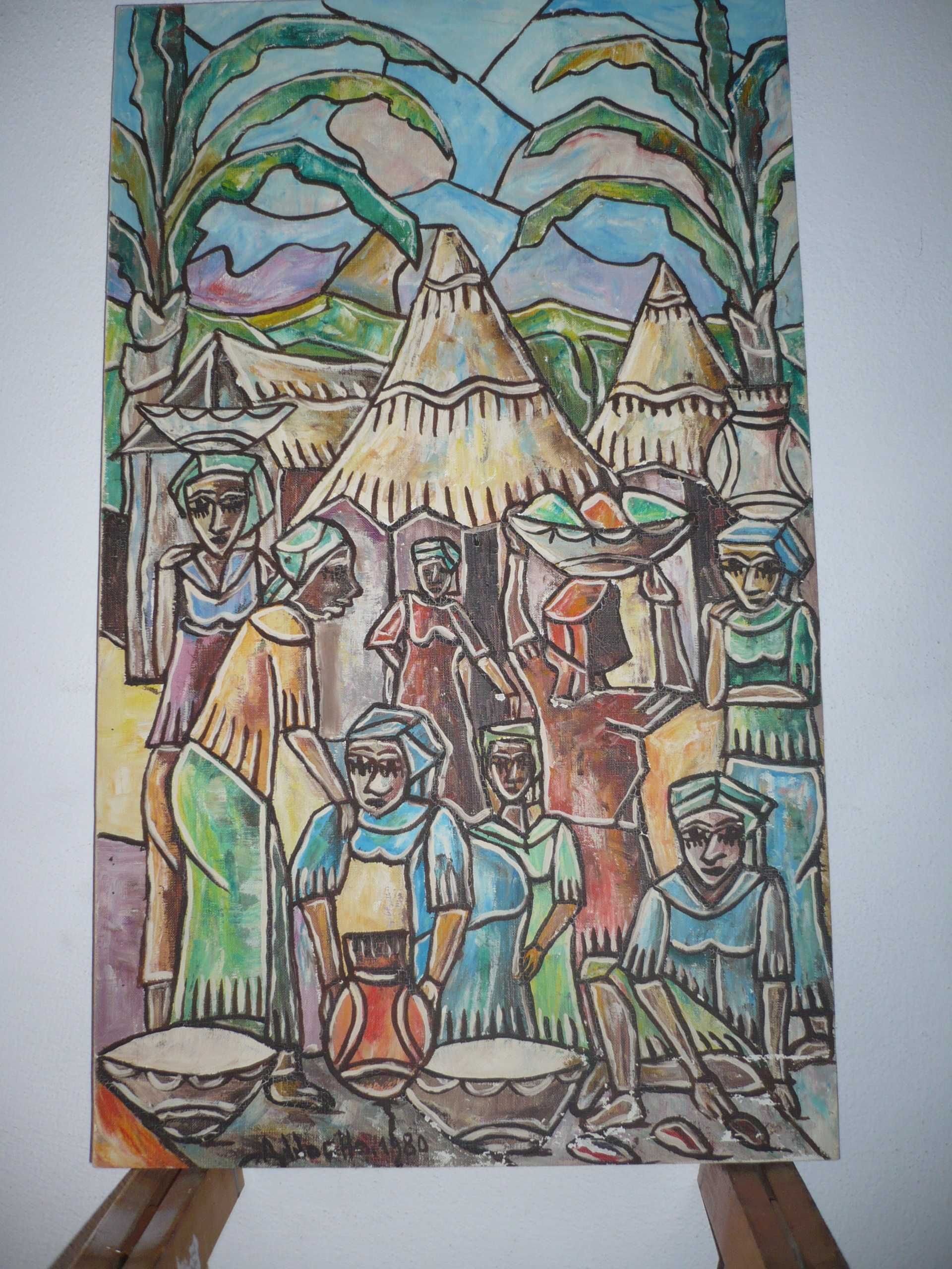 Quadro Pintura Africana