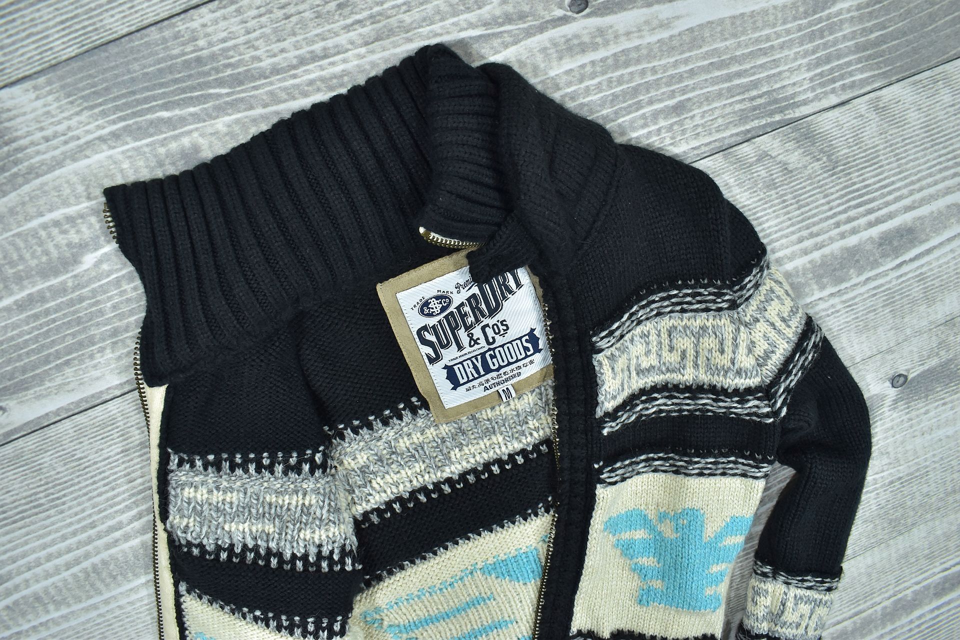 SUPERDRY Gruby Ciepły Rozpinany Sweter Damski M