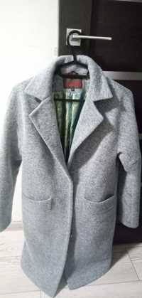 Теплое демисезонное пальто-кардиган из натуральной шерсти