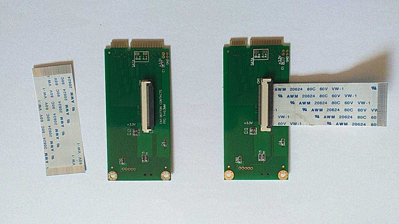 Adaptador, conversor mini Pci-e para Ultra-ATA/100 com o flat cable.