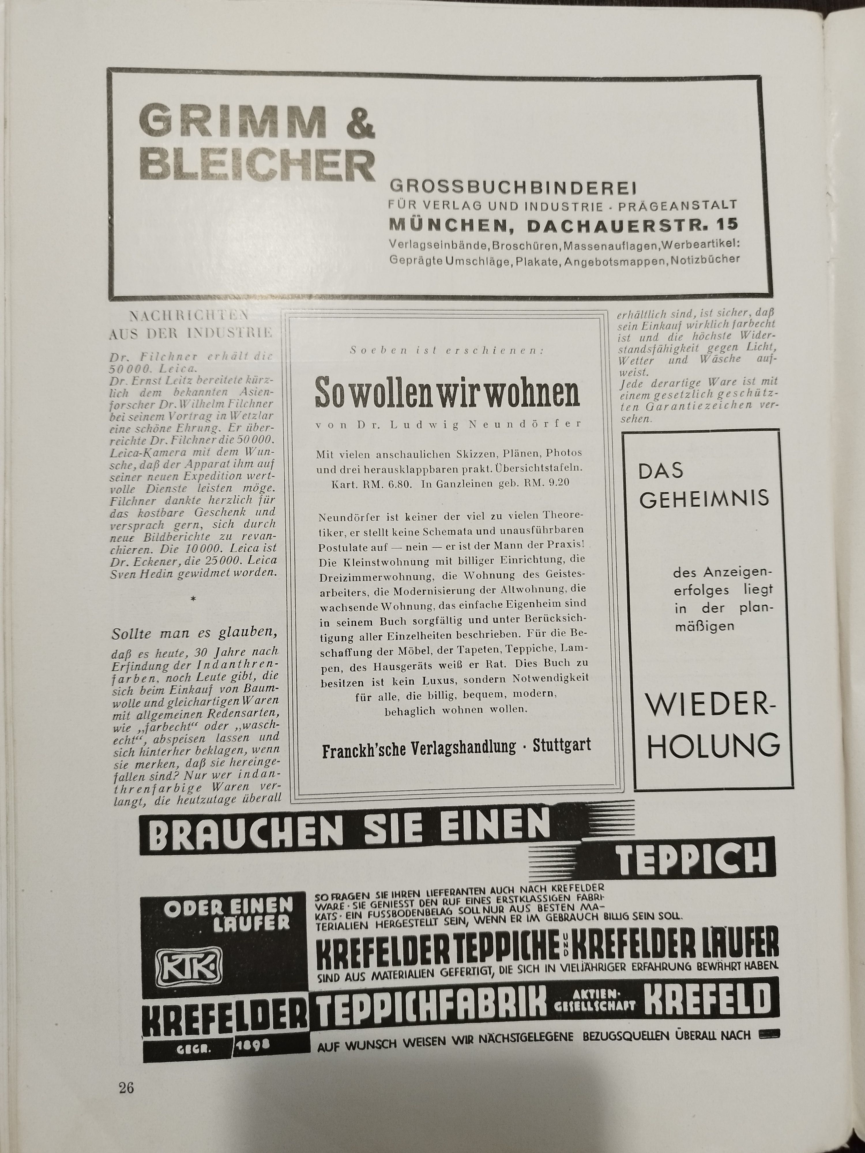 Die Kunst 1930 czasopismo sztuka design wnętrzarstwo meblarstwo