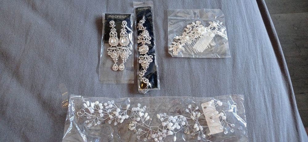 Biżuteria ślubna kolczyki spinka